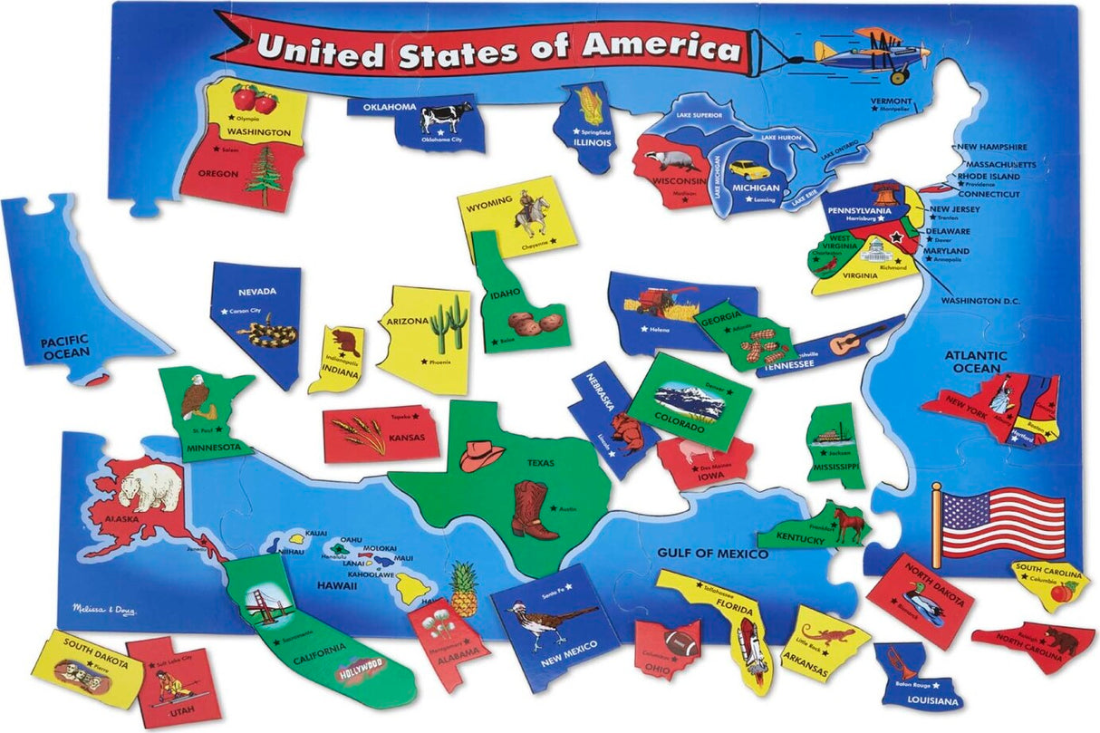 USA Map Floor Puzzle 51pc