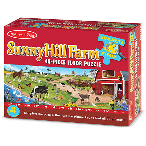 Search and Find Sunny Hill Farm Floor Puzzle 48pc