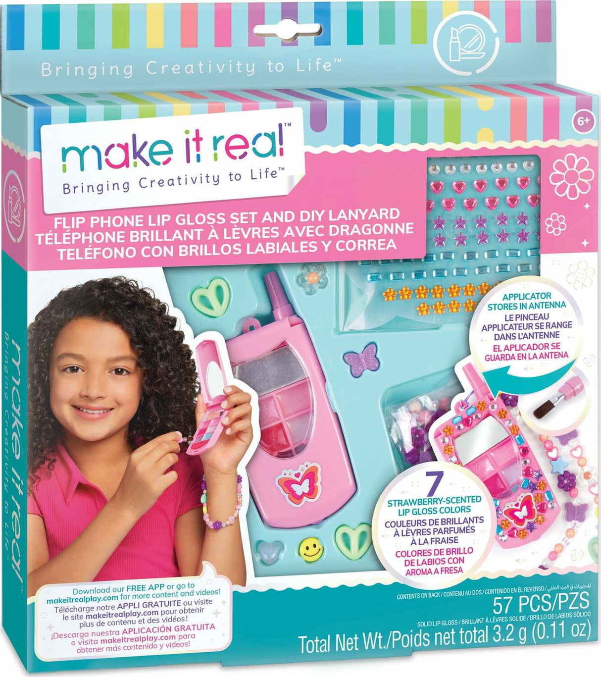 Flip Phone Lip Gloss Set and DIY Lanyard