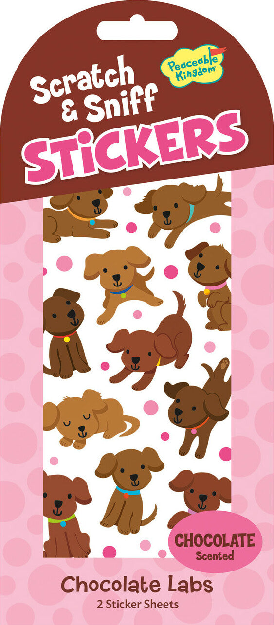 Peaceable Kingdom Stickers Pack 185: Chocolate Labs