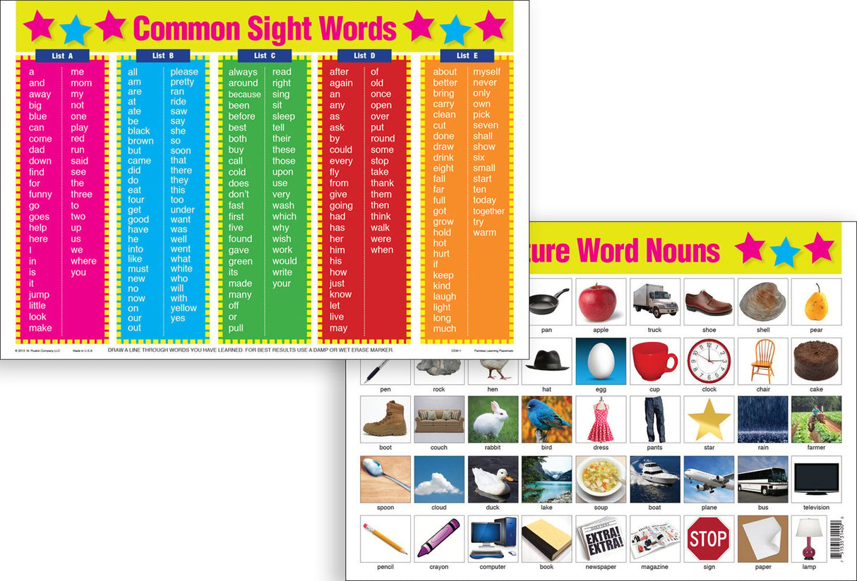 Common Sight Words Placemat
