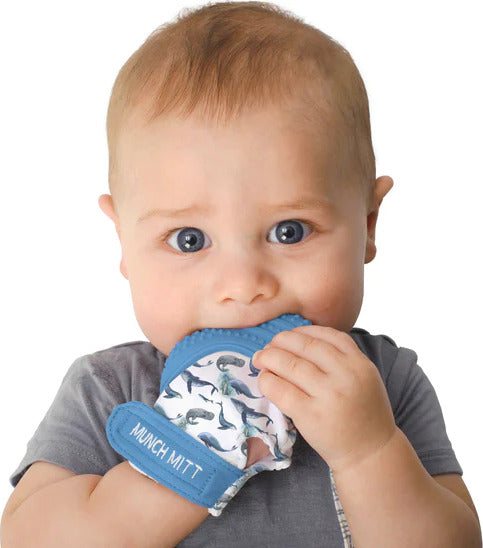 Munch Mitt Baby Teething Mitten (Whales)