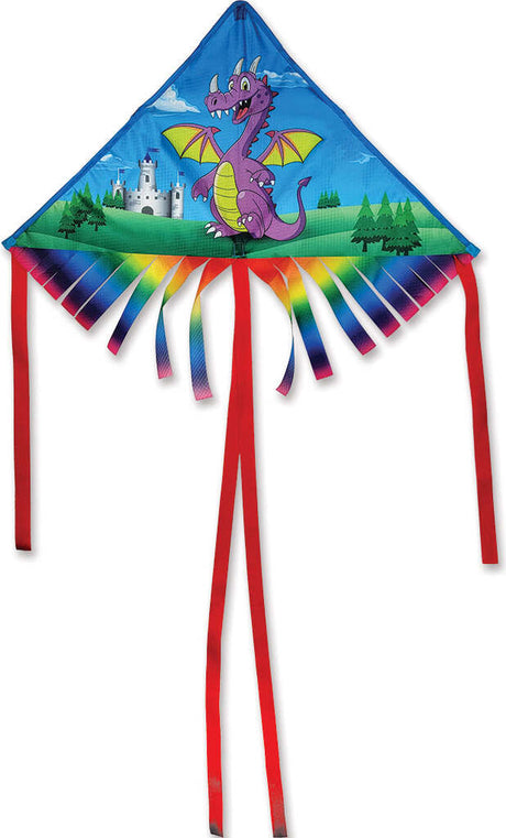 28 in. Fringe Delta Kite - Purple Dragon