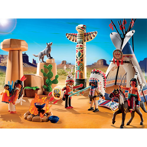 Playmobil Native American Camp With Totem Pole