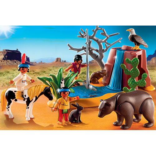 Playmobil Native American Children With Bear Cave