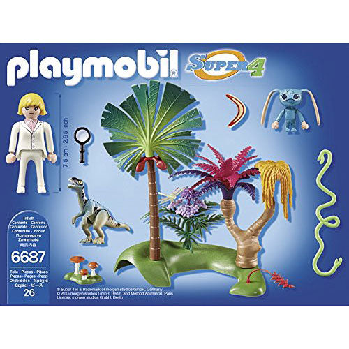 Playmobil - Super 4 Lost Island with Alien and Raptor Building Kit
