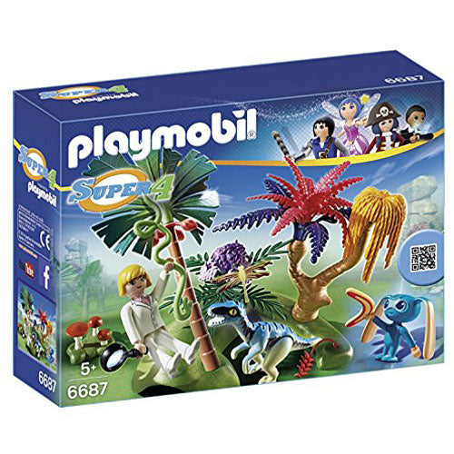 Playmobil - Super 4 Lost Island with Alien and Raptor Building Kit