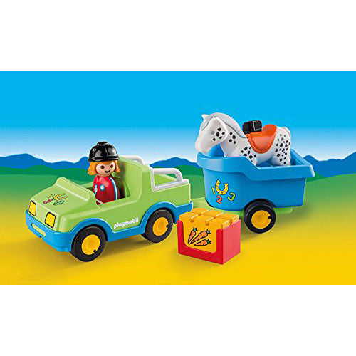 Playmobil - Car with Horse Trailer Building Kit