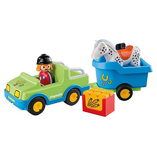 Playmobil - Car with Horse Trailer Building Kit