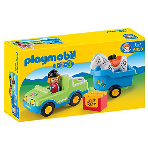 Playmobil - Car with Horse Trailer Building Kit