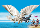 Light Fury and Baby Dragon with Kids