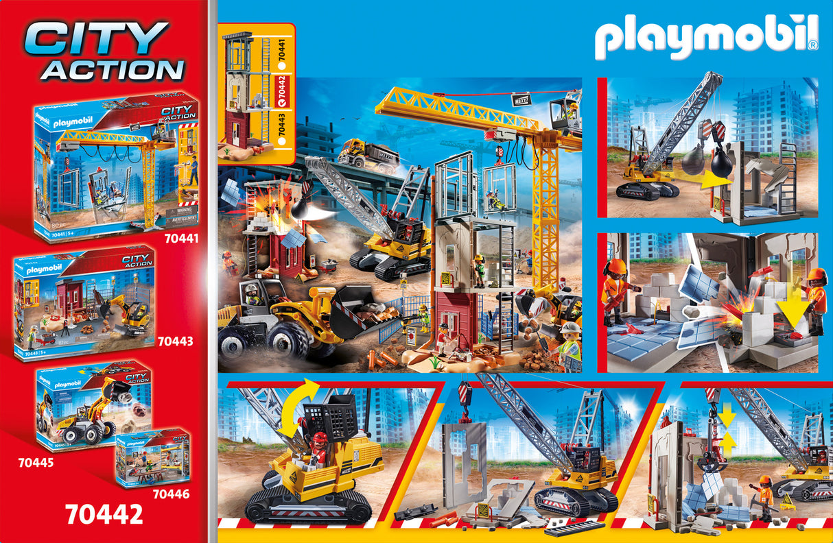 Cable Excavator With Building Section