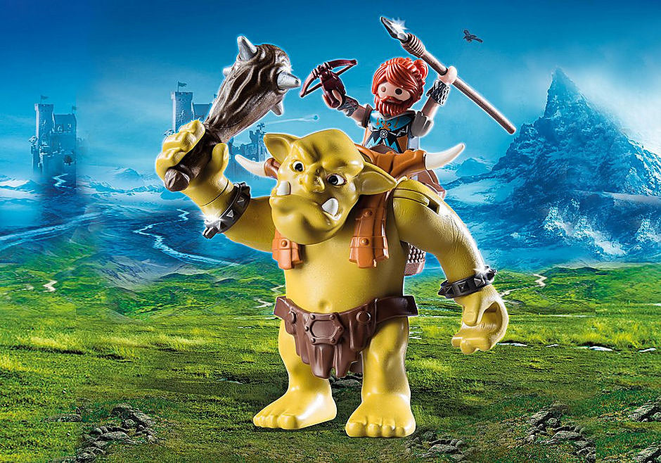 Giant Troll with Dwarf Fighter