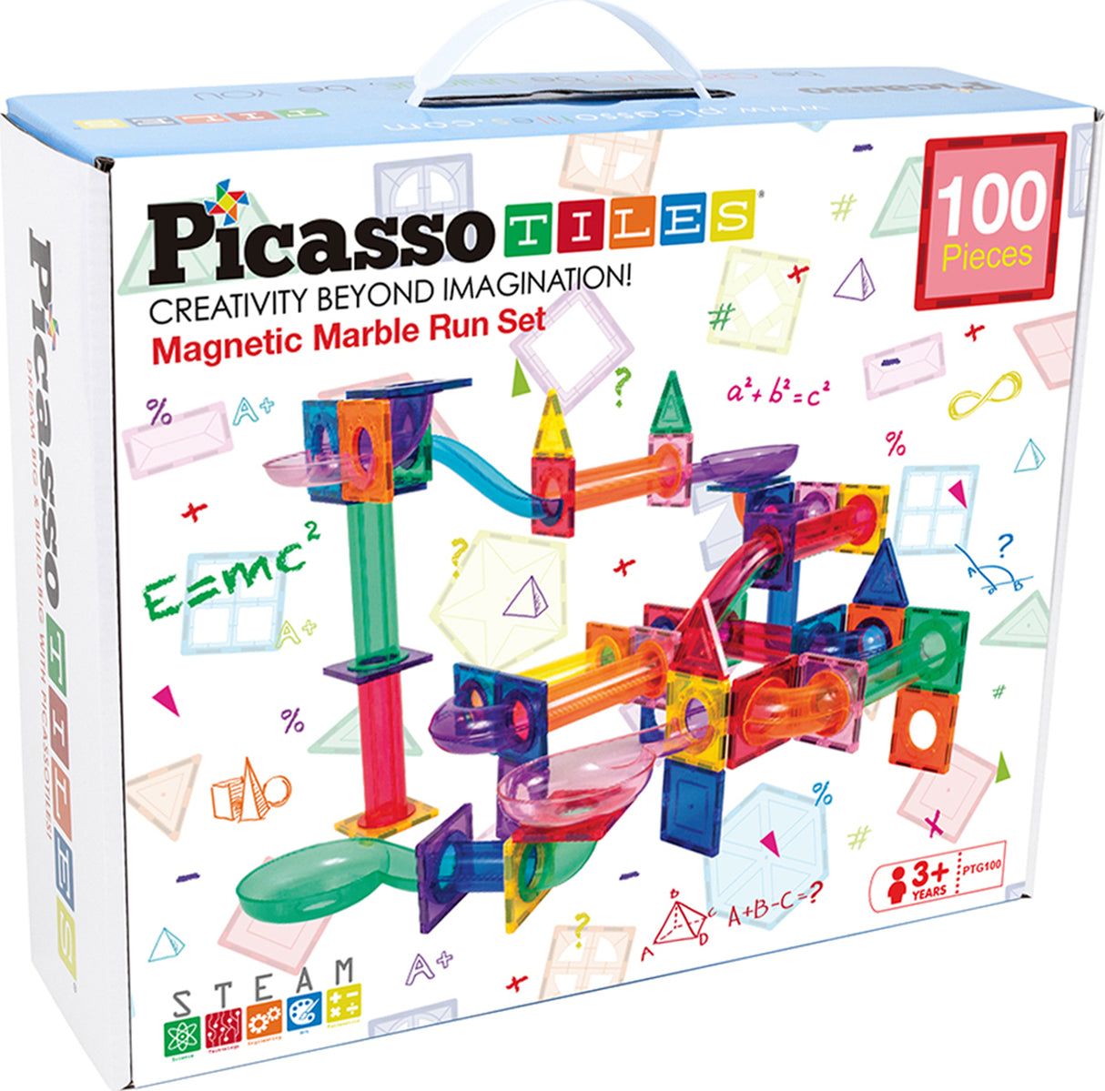 PicassoTiles 100pc Marble Run Building Blocks
