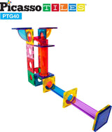 PicassoTiles 40pc Marble Run Building Blocks PTG40