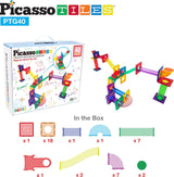 PicassoTiles 40pc Marble Run Building Blocks PTG40