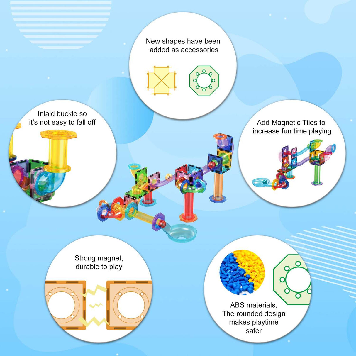 PicassoTiles 60pc Marble Run