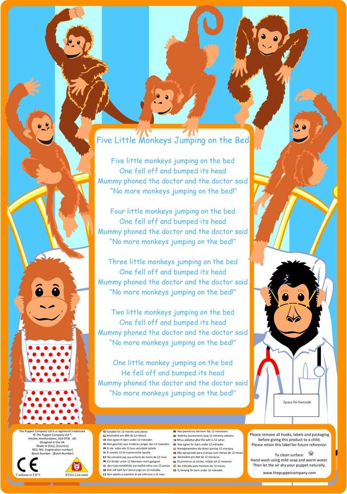 Favourite Song Mitts - Five Little Monkeys