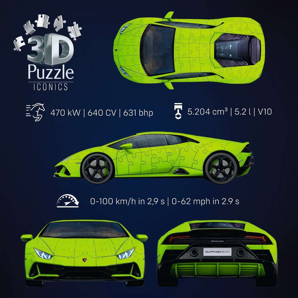 3D Iconics Lamborghini EVO Green 108pc