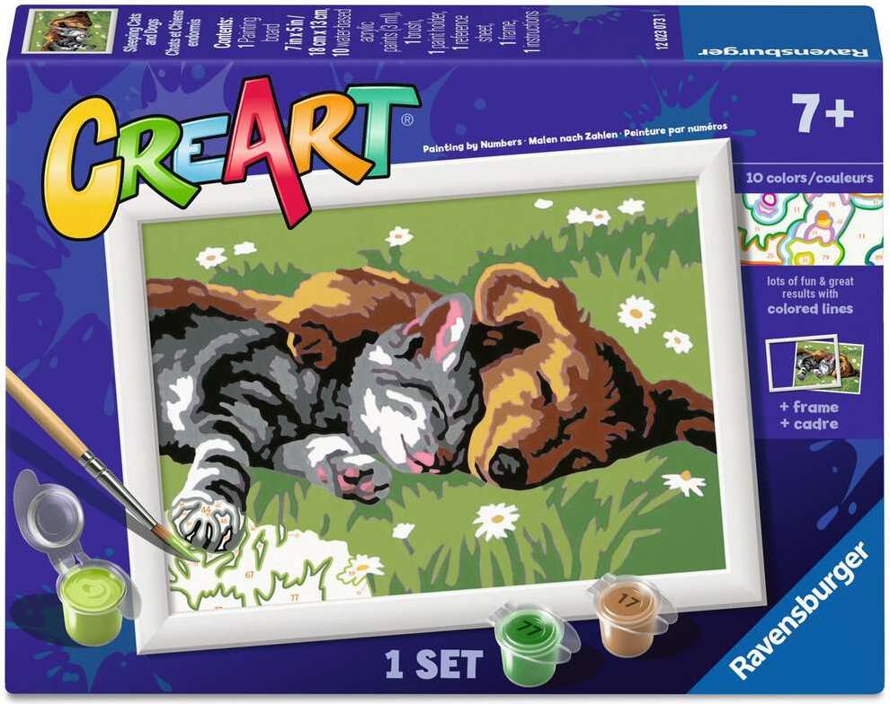 CreArt:Sleeping Cat and Dog 5x7