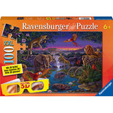 African Animals at NIght Chromadepth 100pc XXL Puzzle