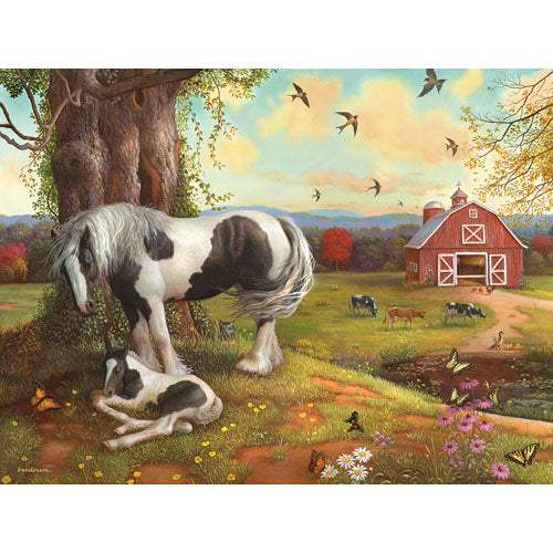 Asleep On The Farm 500 pc Large Piece Format Puzzle
