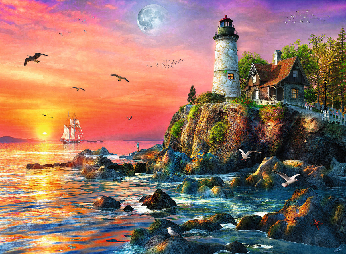 Lighthouse At Sunset