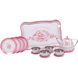 Rose Tea Set in Basket