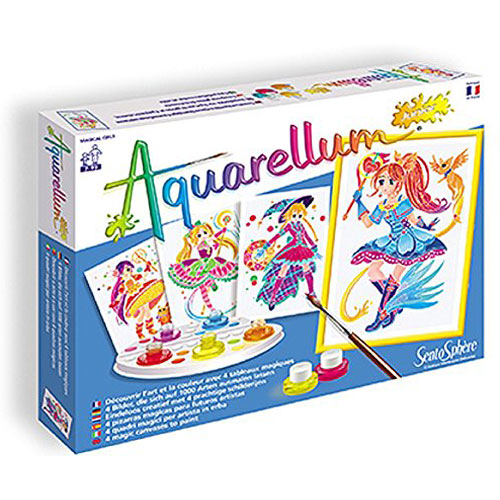 SentoSphere Aquarellum - Fashion Design Magical Girls - Arts and Crafts Watercolor Paint Set