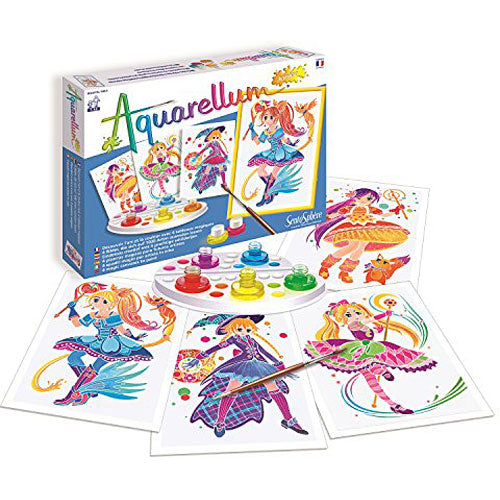 SentoSphere Aquarellum - Fashion Design Magical Girls - Arts and Crafts Watercolor Paint Set