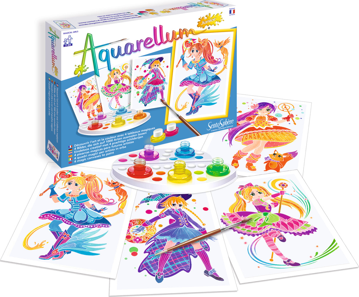 SentoSphere Aquarellum - Fashion Design Magical Girls - Arts and Crafts Watercolor Paint Set