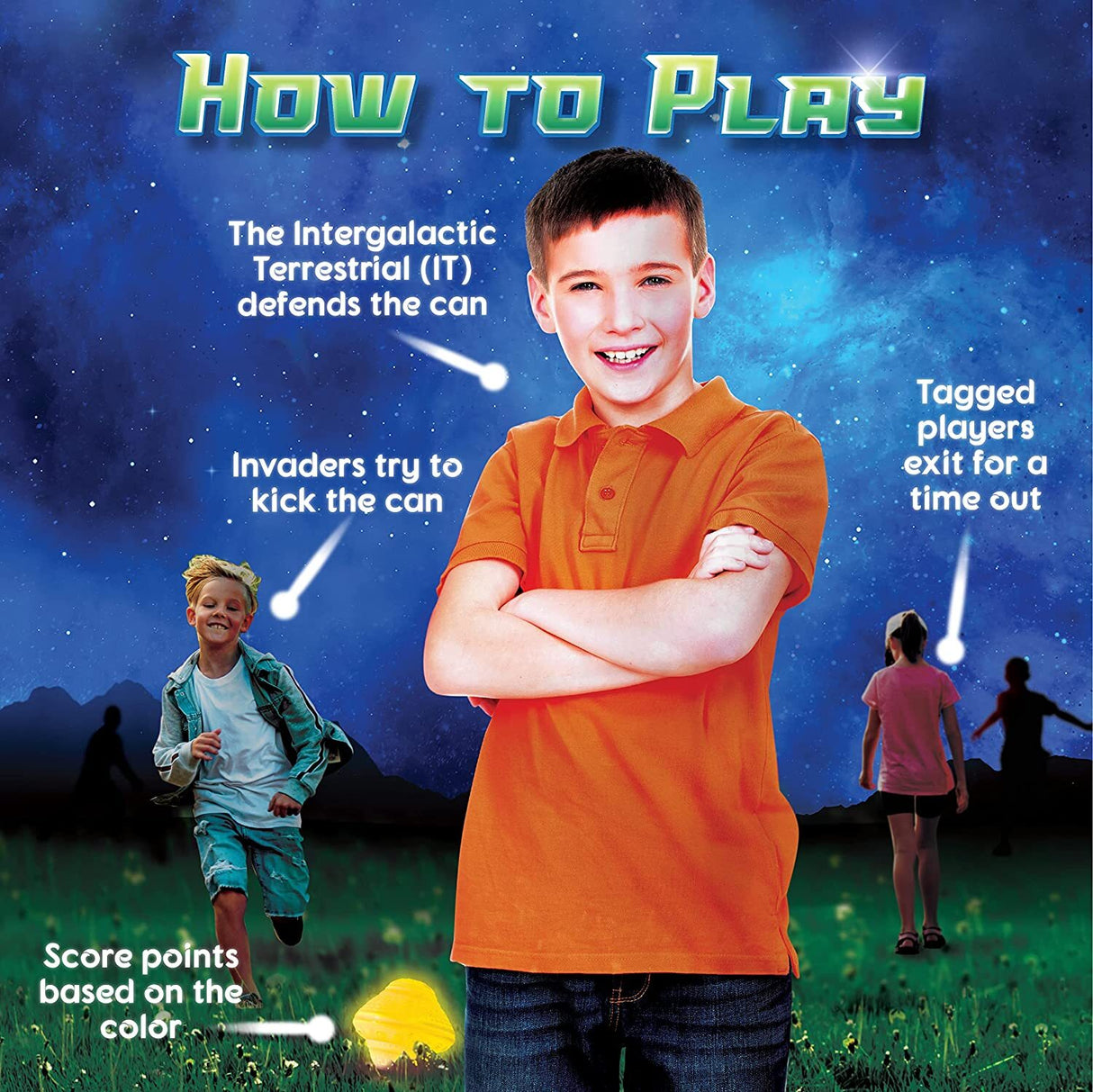 Cosmic Kick the Can: Outdoor Play with a Galactic Twist | Ages 5+, 4-12+ players | For Fans of Alien Toys, Kids Outdoor Toys an