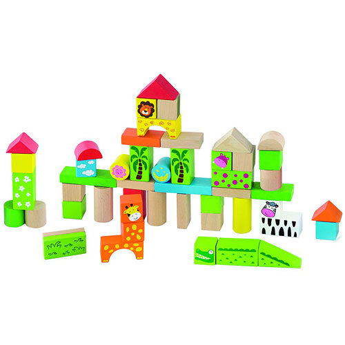 50 PC Block Set  At the Zoo