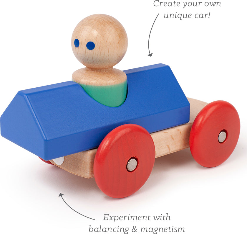 Tegu Magnetic Racers- Blue w/ Poppy Teal Character