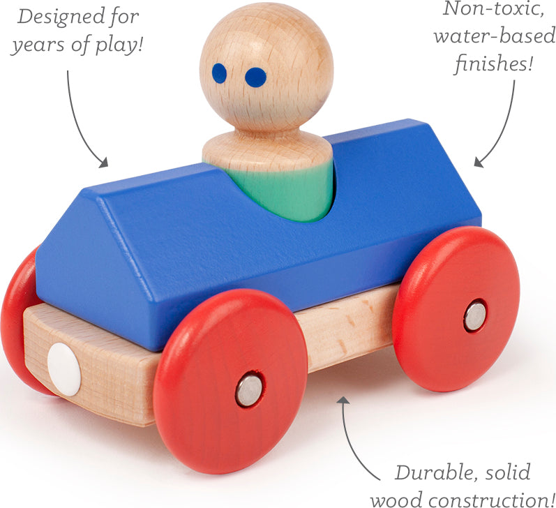 Tegu Magnetic Racers- Blue w/ Poppy Teal Character