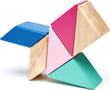 Tegu Pocket Pouch Prism Magnetic Wooden Block Set, BLOSSOM - 6 Piece