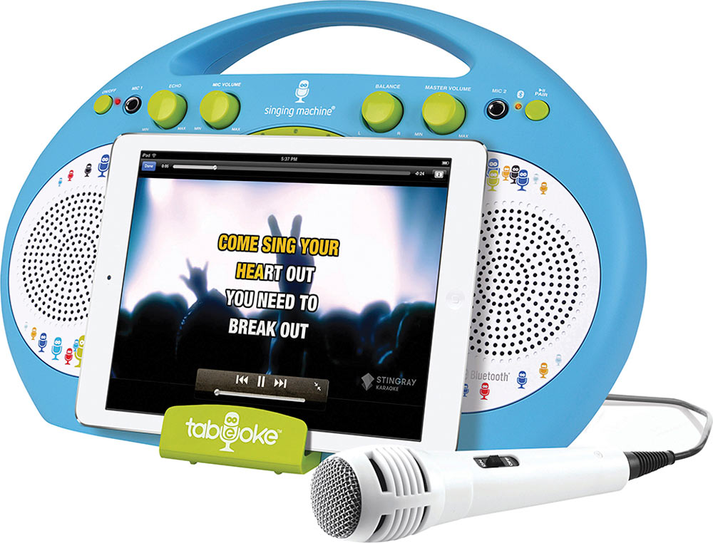 Singing Machine Blue Tabeoke Portable Bluetooth Karaoke System