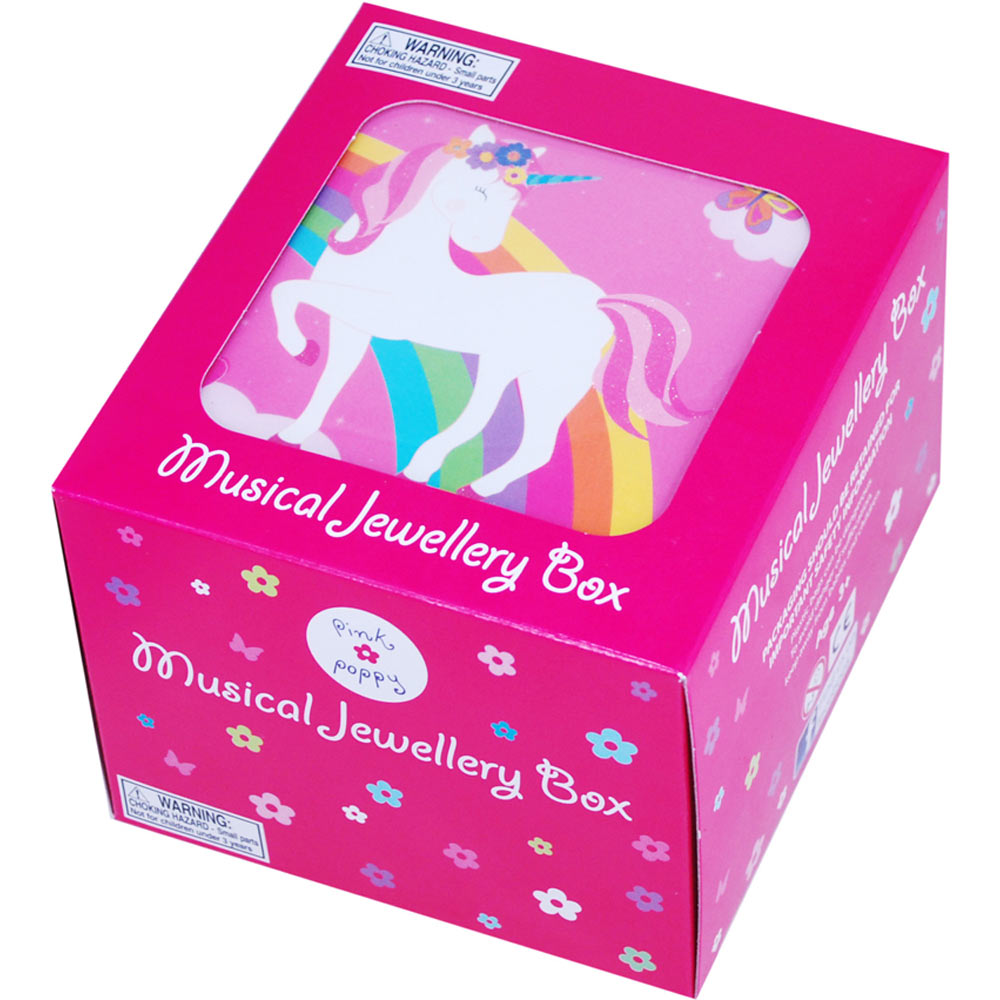 Rainbow Unicorn Jewelry Box - Pink