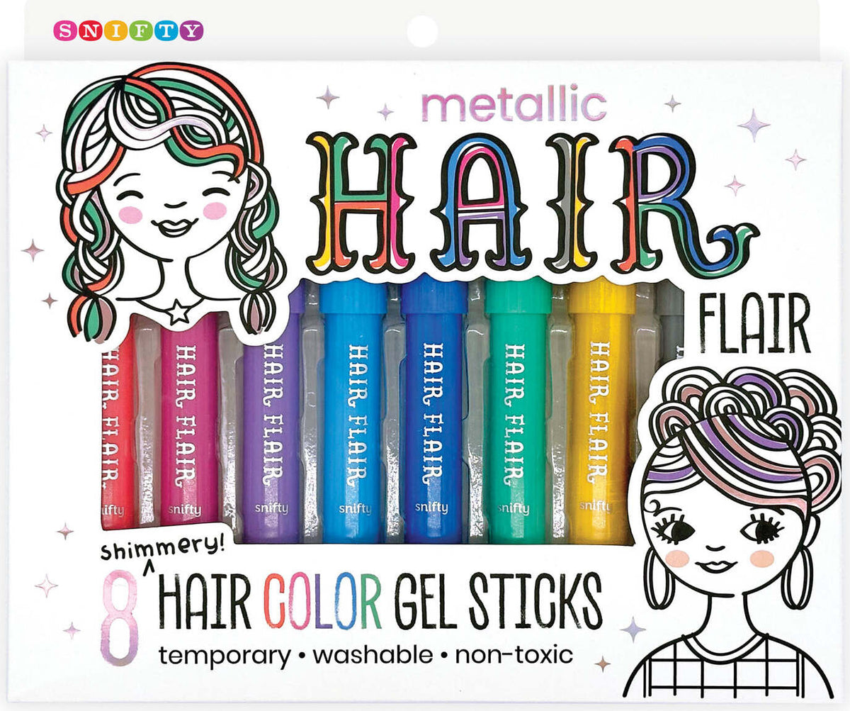 Metallic Hair Flair 8 Hair Shimmery Color Gel Sticks
