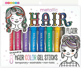 Metallic Hair Flair 8 Hair Shimmery Color Gel Sticks