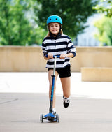 Micro Kickboard Maxi Deluxe Foldable LED - Navy Blue