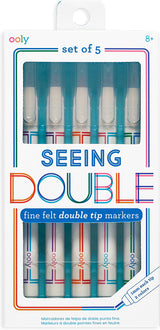 Seeing Double Fine Felt Double Tip Markers - Set of 5