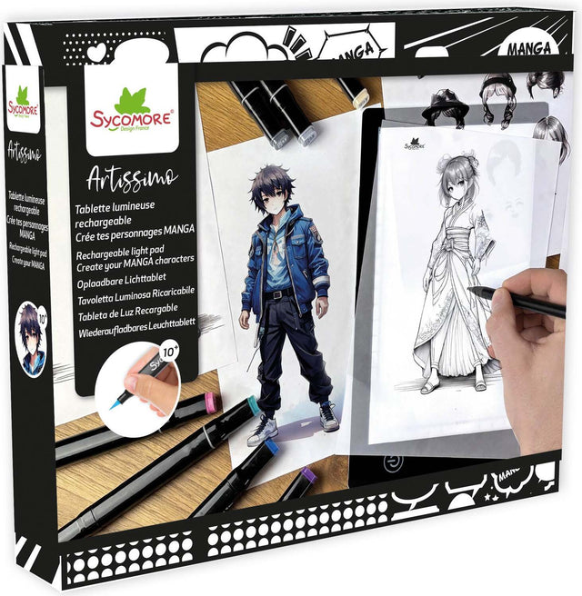 Sycomore Artissimo Create Your Manga Characters Rechargeable Light Pad
