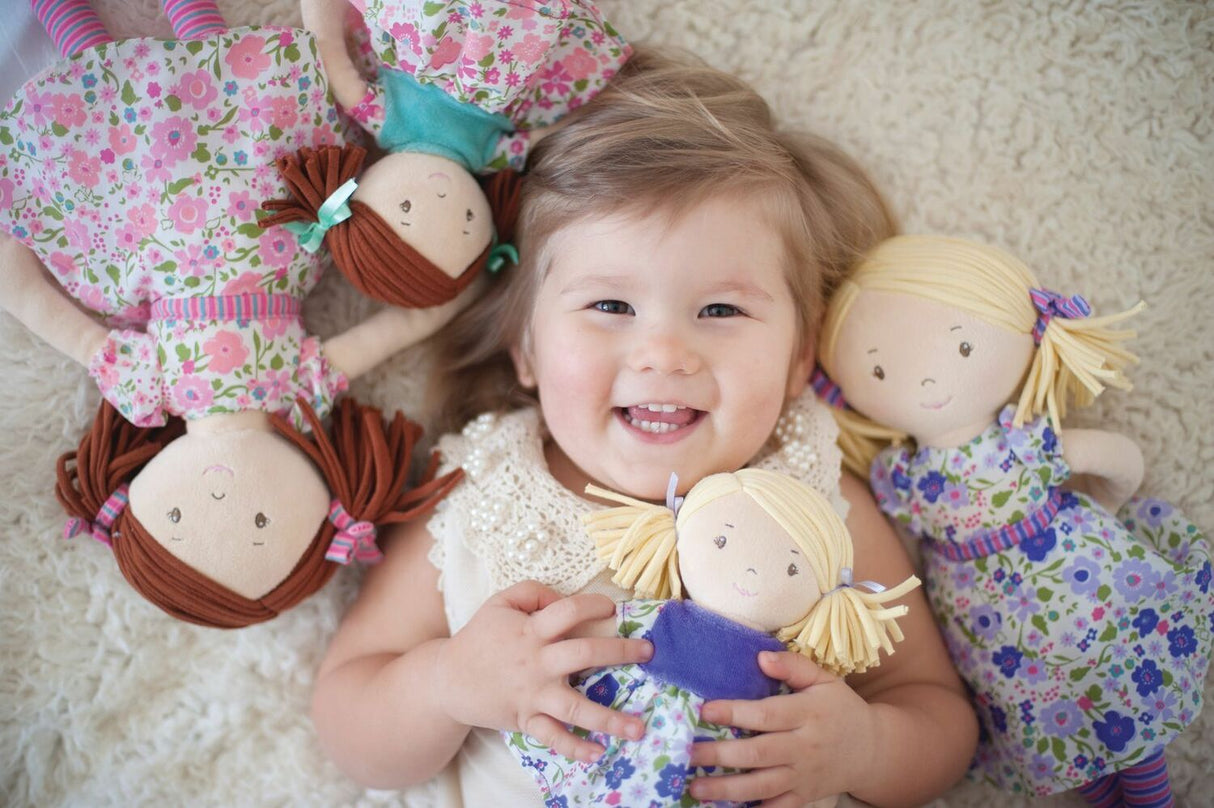 Peggy - Blonde Hair With Lilac & Pink Dress
