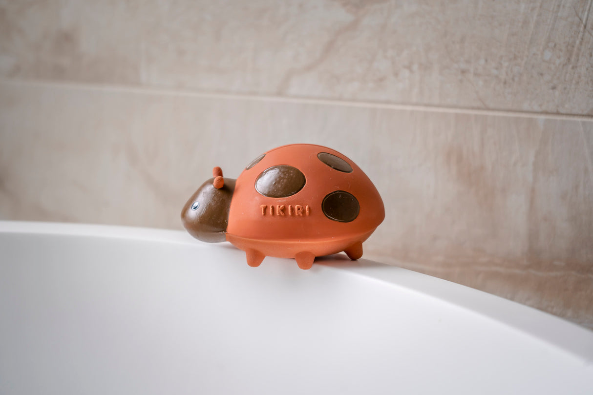 Ladybug Natural Rubber Teether, Rattle & Bath Toy