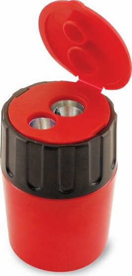 2 Hole Pencil Sharpener With Lid  Assorted Colors (20 Per Bucket)