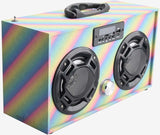 Bluetooth FM Radio W LED Speakers Rainbow Glitter Boombox
