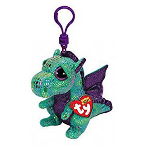 Ty Beanie Boos Cinder the Green Dragon Clip 3" Keychain