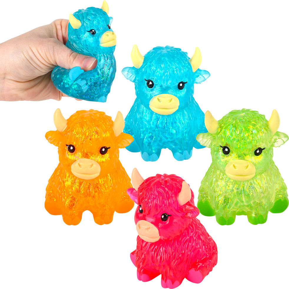 3" Glitter Sugar Highland Cow