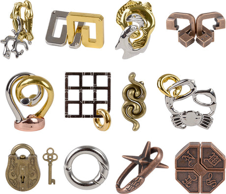 2" Metal Brain Teaser Puzzles 24ct
